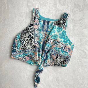 Seafolly Blue Patchwork Swim Top 6 Women